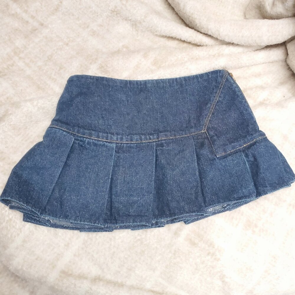 Vintage Talula micro denim pleated skirt